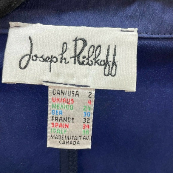 Joseph Ribkaff Womens Size 2 Zippered Front Ruched Dress city career club Blue - Picture 7 of 8